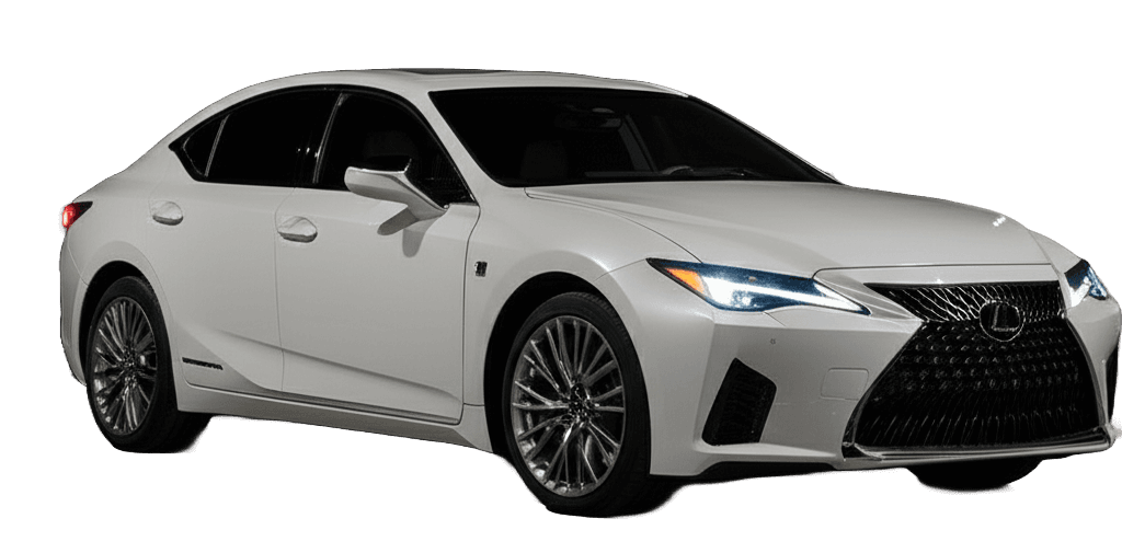 A pristine white luxury sedan after a professional detail